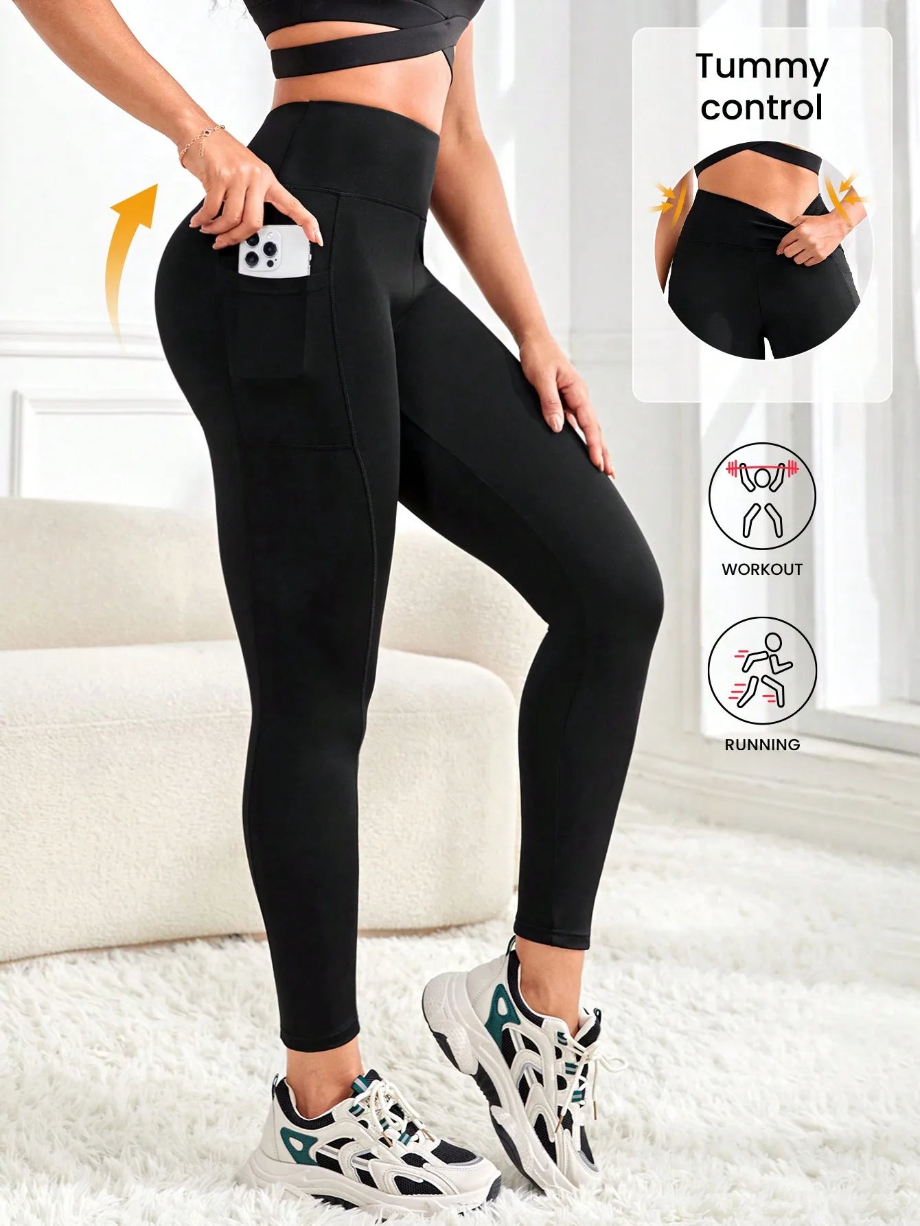 High Waist Yoga Leggings  With Pockets