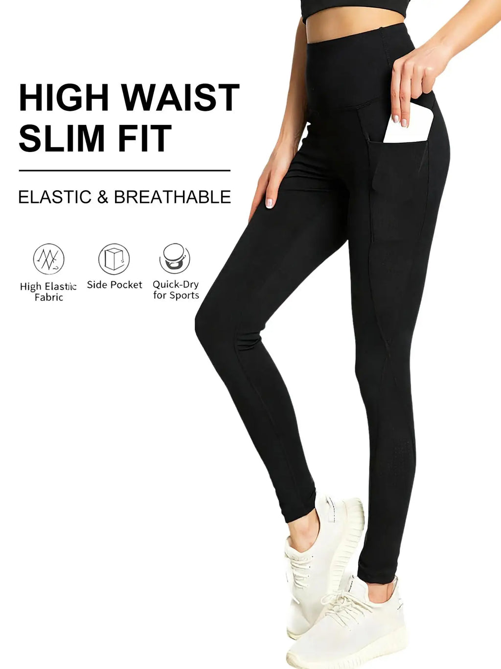 High Waist Yoga Leggings  With Pockets