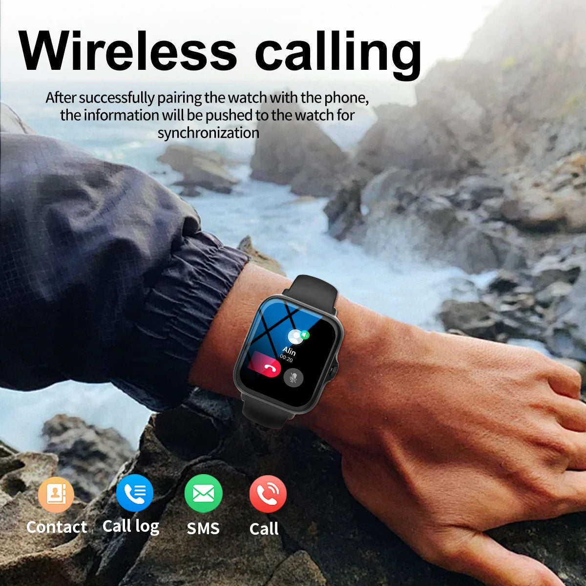 Smart watch, touch screen, compatible with iPhone/android