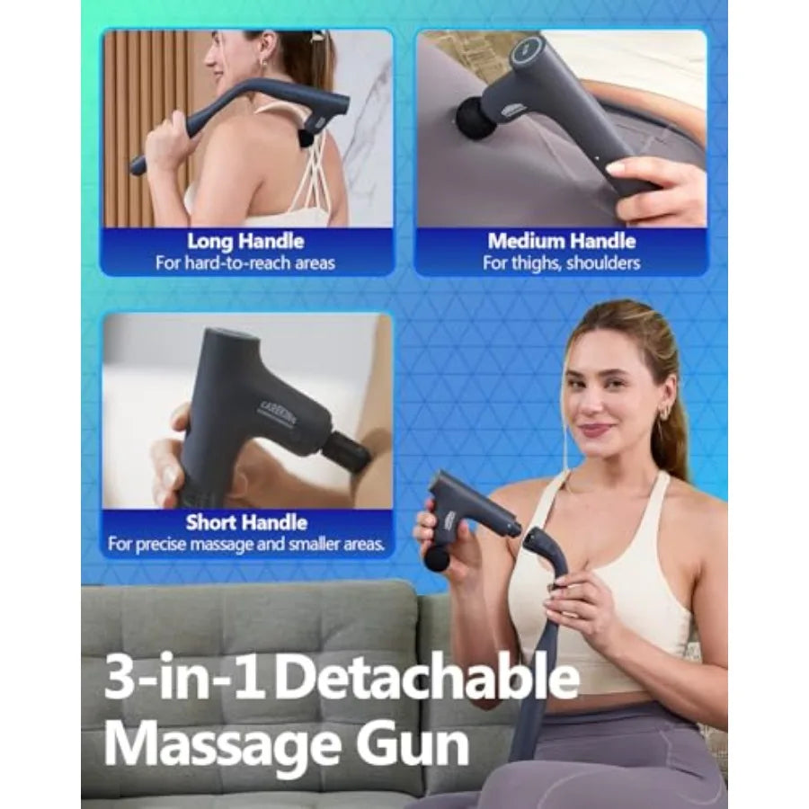 3-in-1 Detachable Massage Gun; Deep Tissue