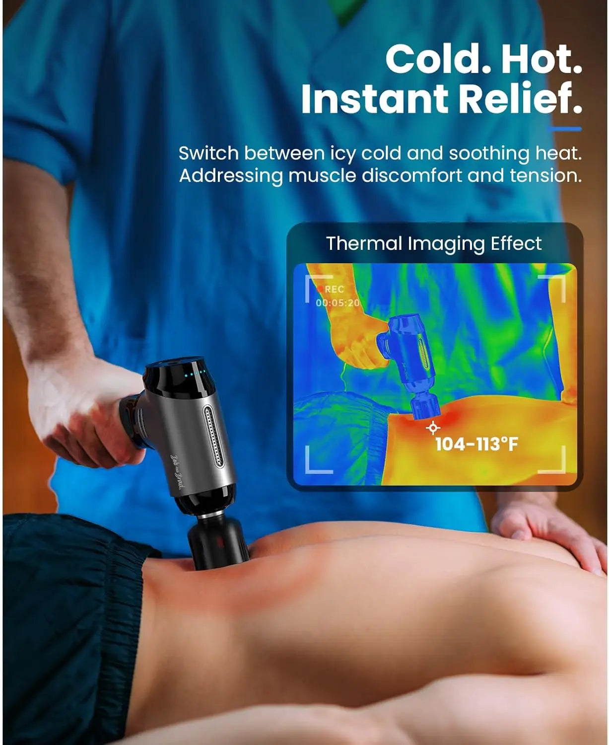 Pro Heat & Cold Massage Gun for Muscle Pain Relief