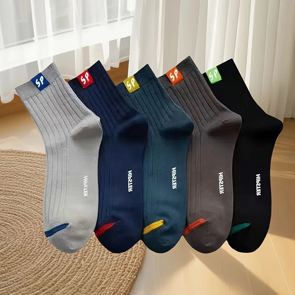 5 Pairs Men's Anti-Odor Thick Long Socks