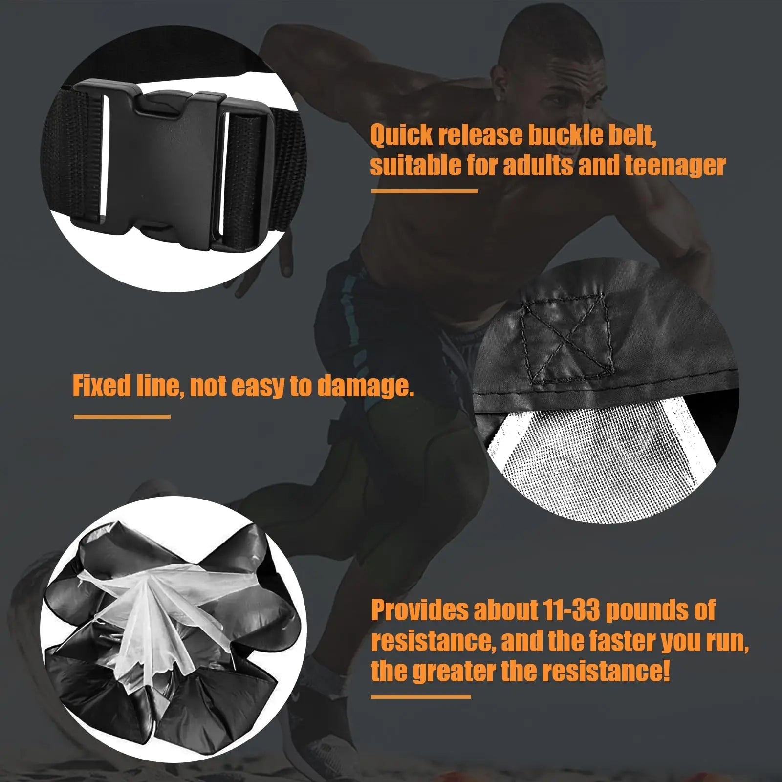 Buckle Belt Speed Parachute; Agility Speed Training