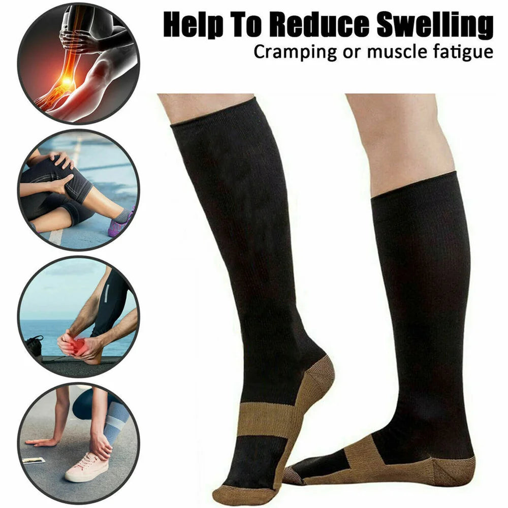 6 Pair Copper Compression Socks Women