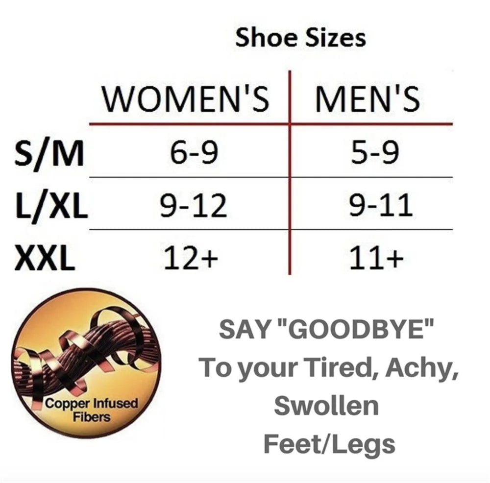 6 Pair Copper Compression Socks Women