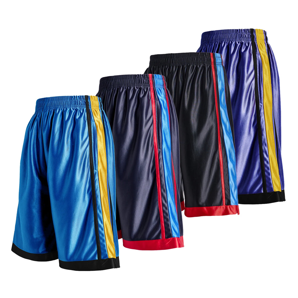4-piece men's casual striped decorative basketball shorts