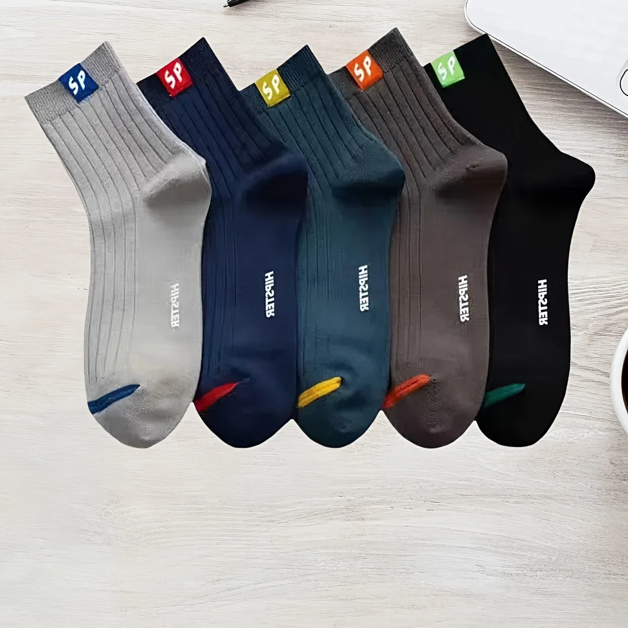 5 Pairs Men's Anti-Odor Thick Long Socks