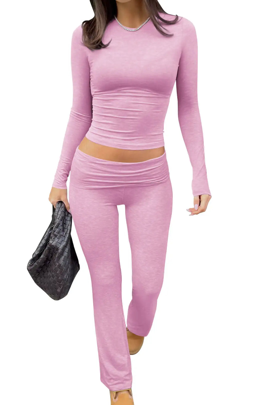 Women's Yoga Two-Piece Set Long-Sleeve Wide-Leg
