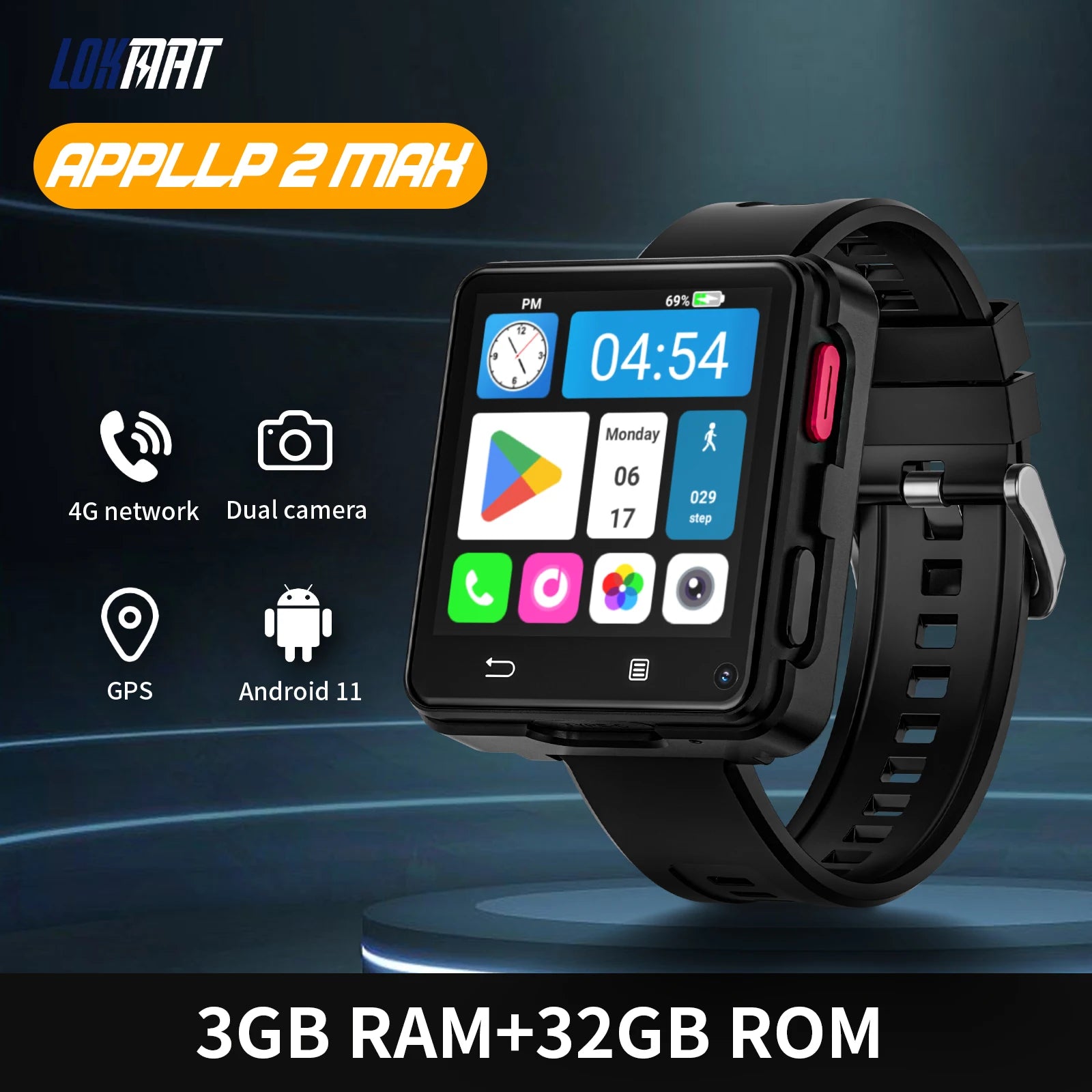 Dual Camera Android 11 Watch Phone