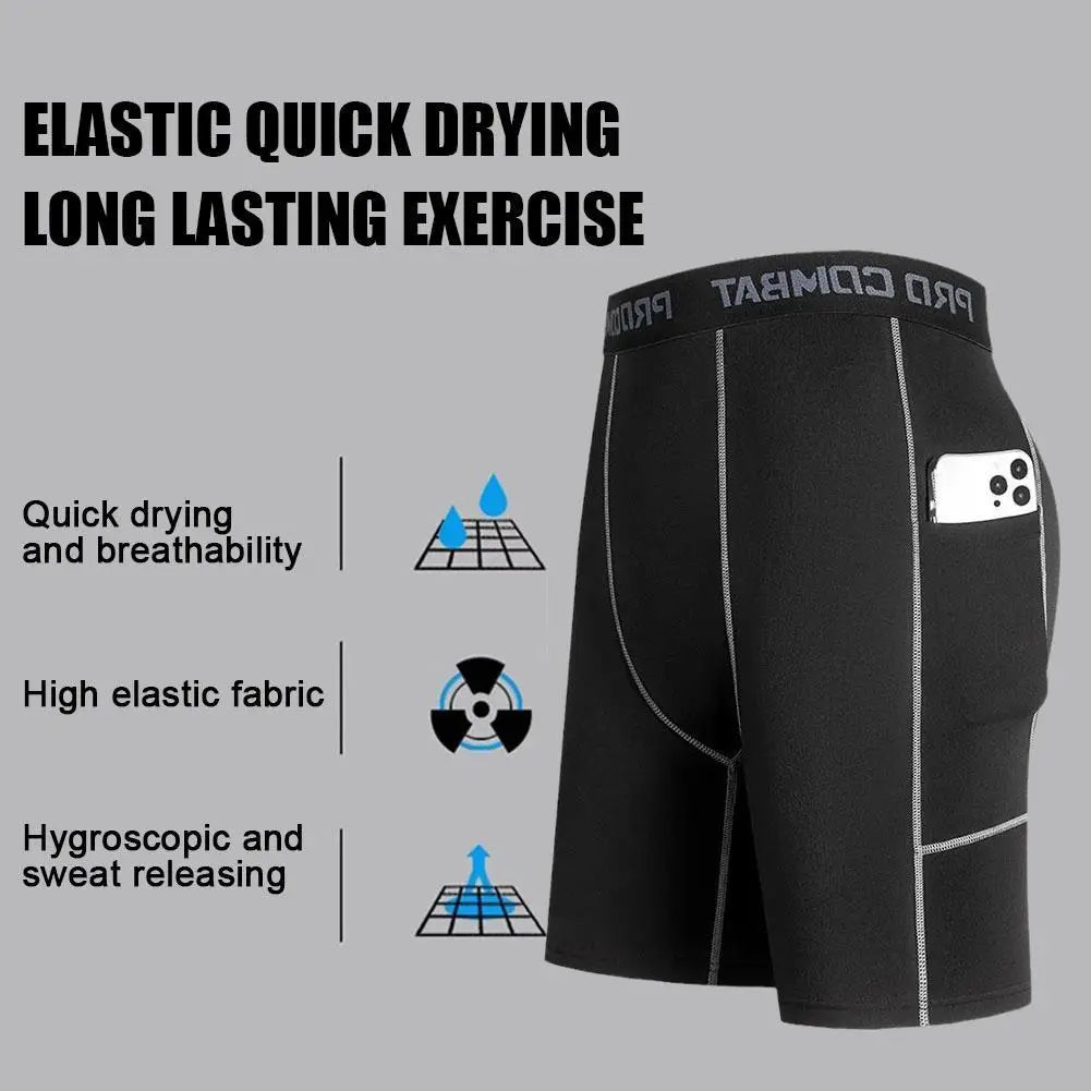 Men's Compression Short Pants With Pocket