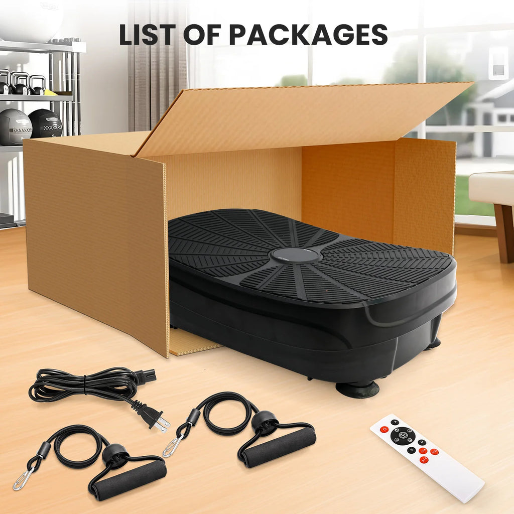 Vibration Plate Exercise Machine With Resistance Bands