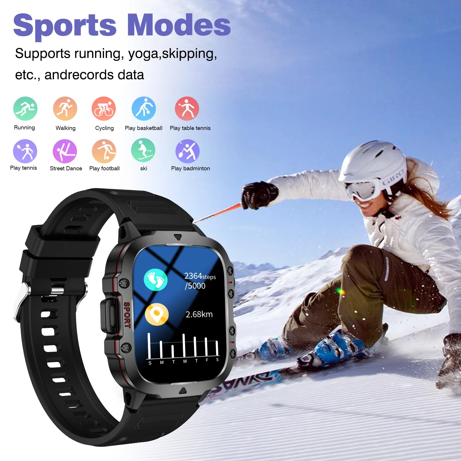 Smart watch, Bluetooth call, iPhone/Android phone