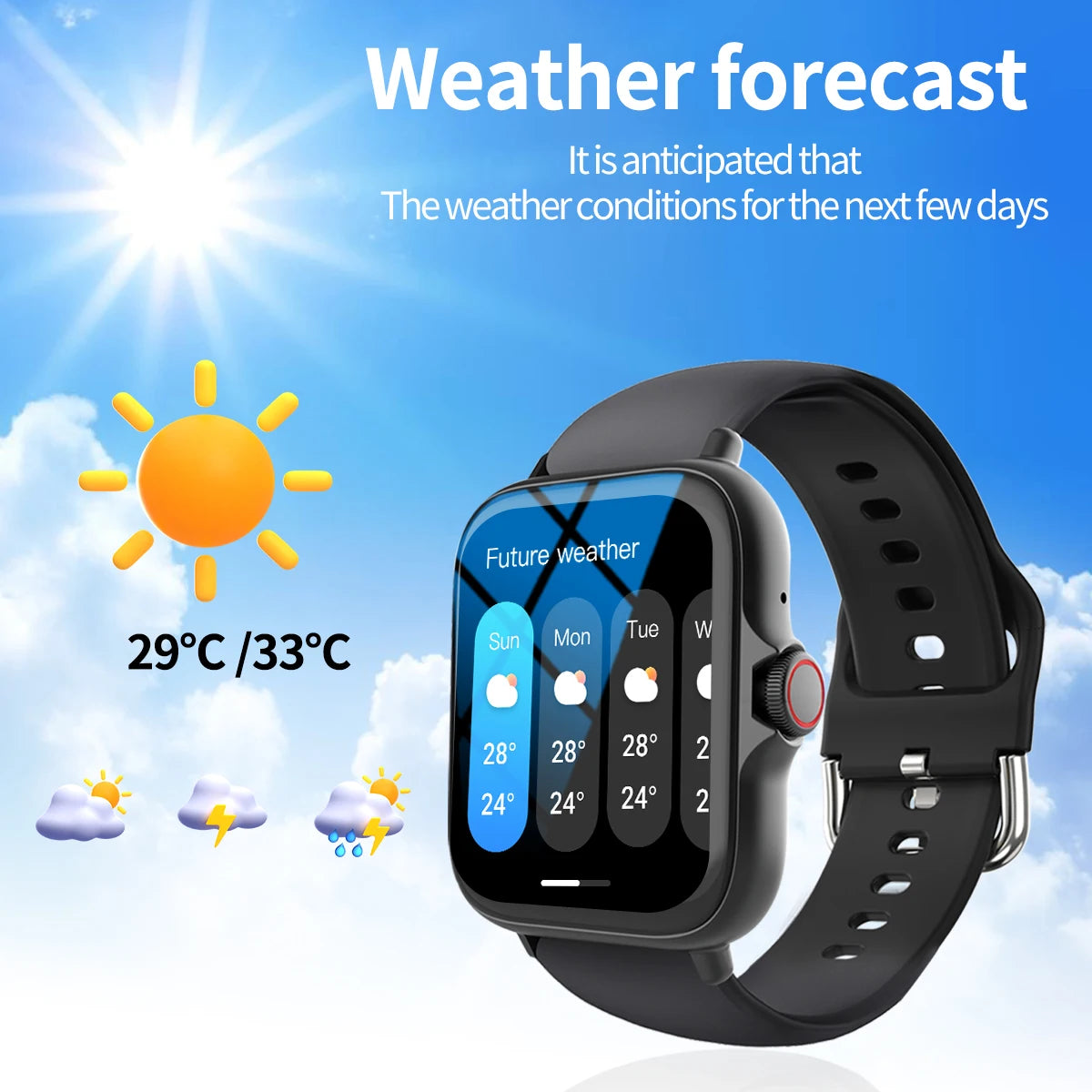 Smart watch, touch screen, compatible with iPhone/android