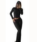 Women's Yoga Two-Piece Set Long-Sleeve Wide-Leg