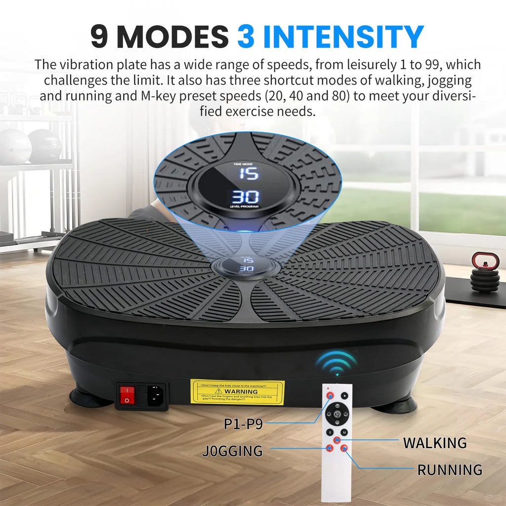 Vibration Plate Exercise Machine With Resistance Bands