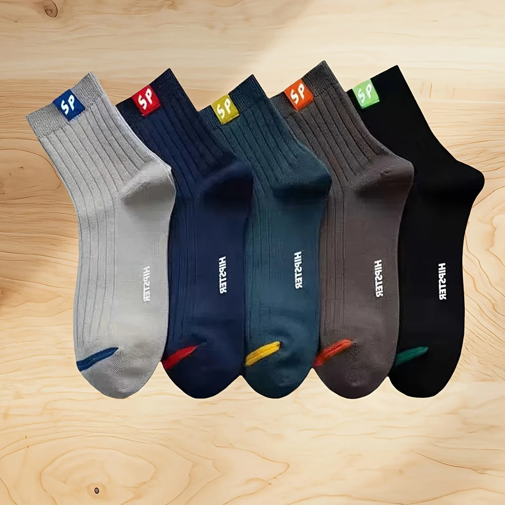 5 Pairs Men's Anti-Odor Thick Long Socks