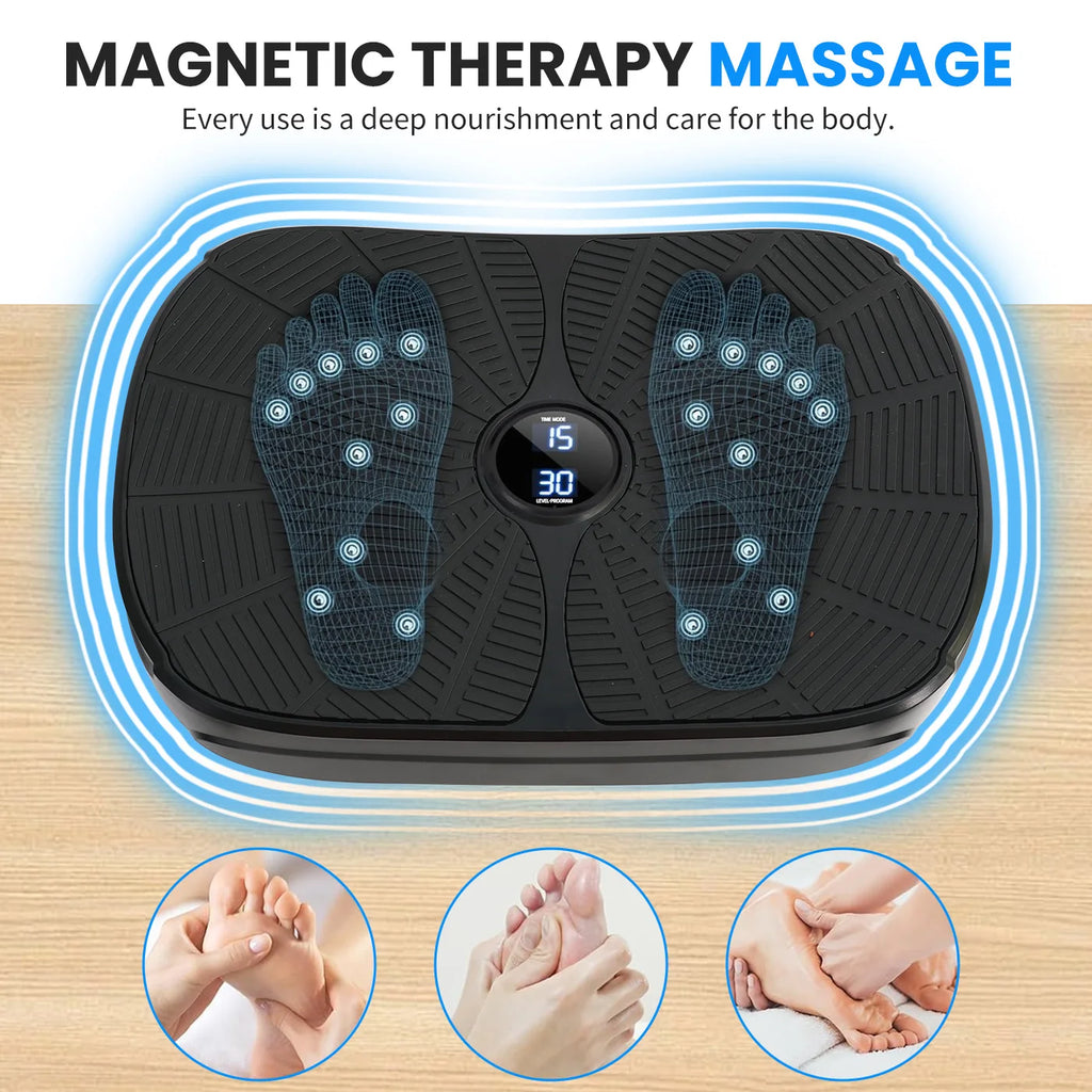 Vibration Plate Exercise Machine With Resistance Bands